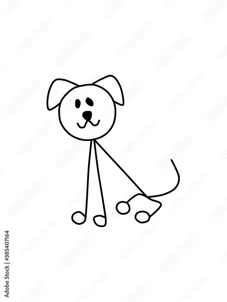 Fototapeta premium German dog Dog portrait. Continuous one line. dog line drawing.