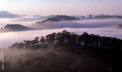 fog over the mountains