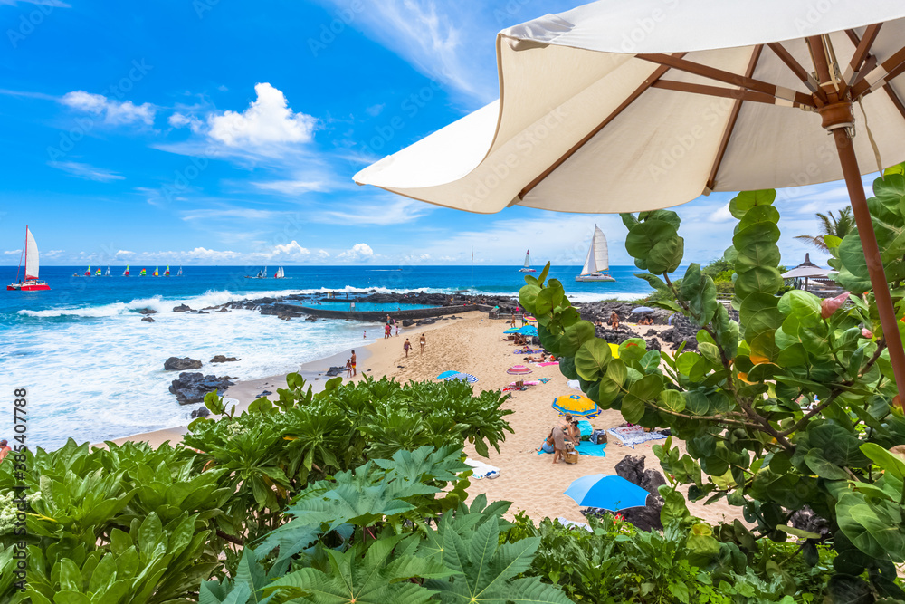 EKOAW Affiche De Voyage Vintage De La Plage De Boucan Canot