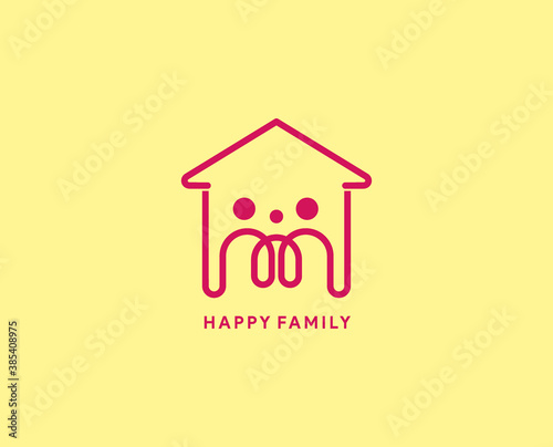 happy family logo icon symbol isolated house