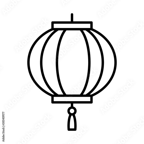 oriental lantern icon, line style