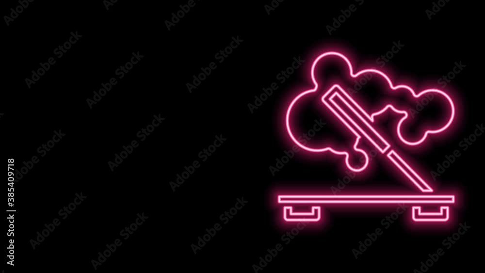 Glowing neon line Scented spa stick on a wooden stand icon isolated on black background. Incense stick. Cosmetic procedure aromatherapy. 4K Video motion graphic animation Glowing neon line Scented spa stick on a wooden stand icon isolated on black background. Incense stick. Cosmetic procedure aromatherapy. 4K Video motion graphic animation