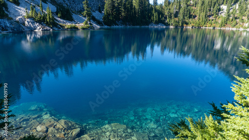 blue lake in the forest