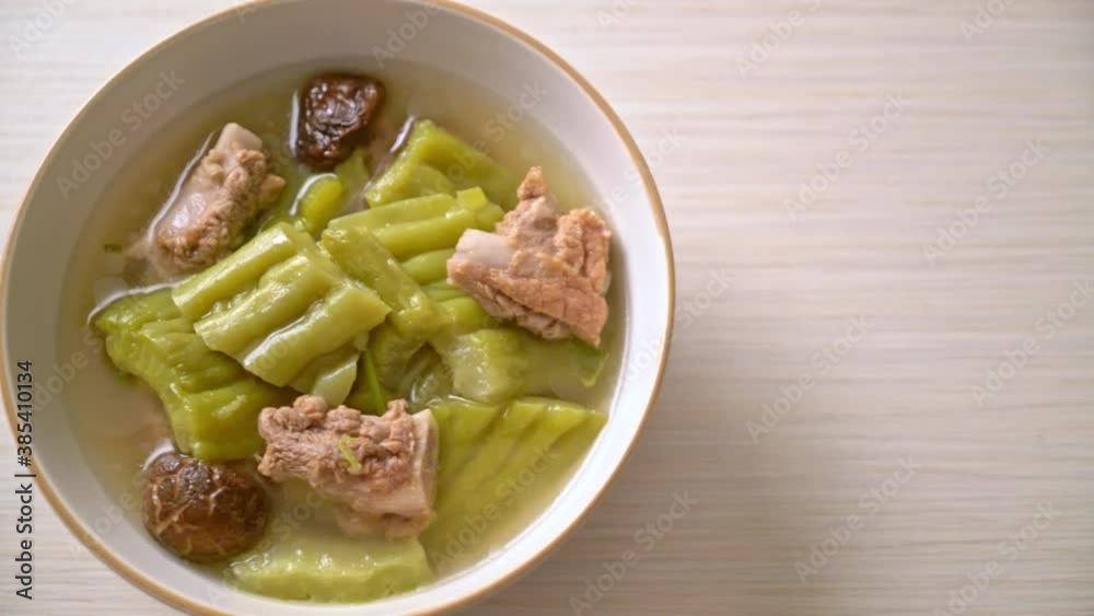 Bitter gourd with pork spare rib soup - Asian food style Bitter gourd with pork spare rib soup - Asian food style