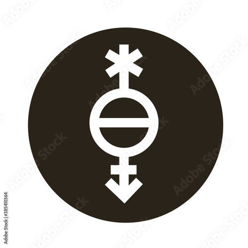 pangender queer symbol of sexual orientation block style icon