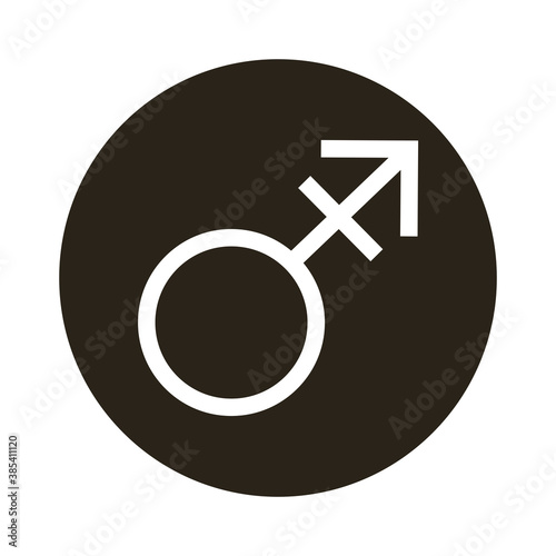 male gender symbol of sexual orientation block style icon