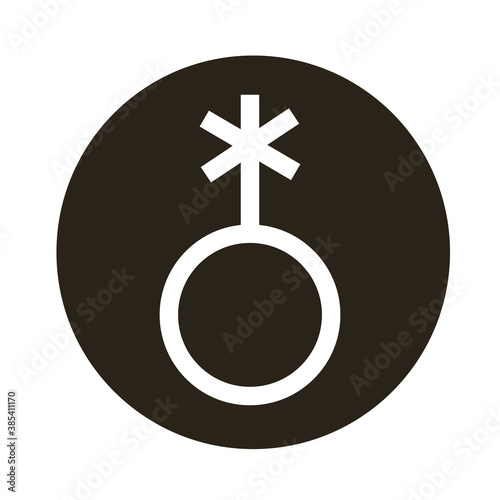 gender queer symbol of sexual orientation block style icon