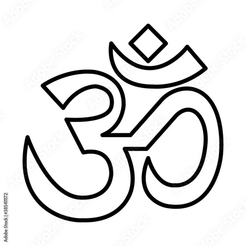 ohm symbol icon, line style