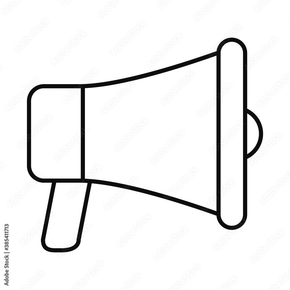 megaphone device icon, line style megaphone device icon, line style
