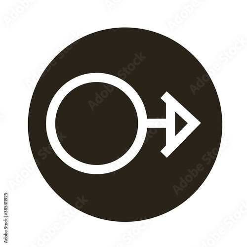 male gender symbol of sexual orientation block style icon