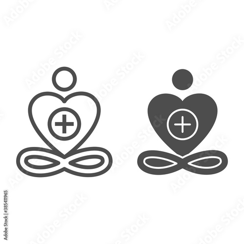 General patient well-being line and solid icon, Medical tests concept, Wellness symbol on white background, healthy heart and healthy life sign in outline style for mobile and web. Vector graphics.