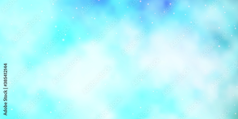 Light BLUE vector background with colorful stars. Colorful illustration with abstract gradient stars. Pattern for new year ad, booklets.