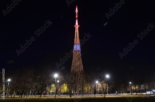 cell tower in the night city