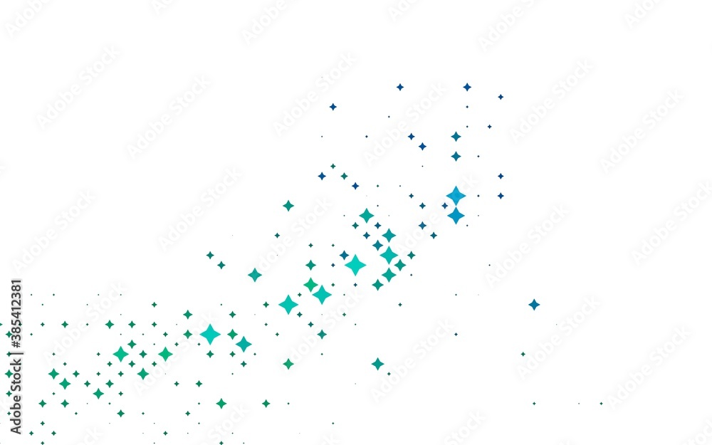 Light Blue, Green vector template with sky stars.