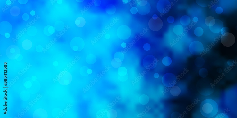 Light BLUE vector background with circles. Abstract decorative design in gradient style with bubbles. Pattern for business ads.