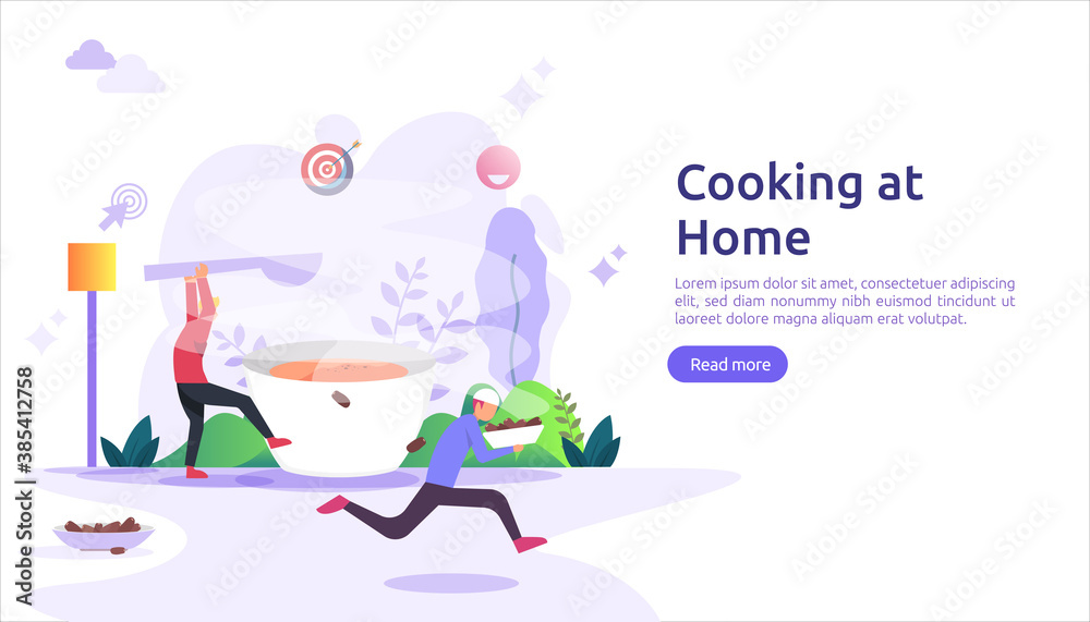 cooks in the kitchen together concept. vector illustration template for web landing page, banner, presentation, social, poster, ad, promotion or print media cooks in the kitchen together concept. vector illustration template for web landing page, banner, presentation, social, poster, ad, promotion or print media