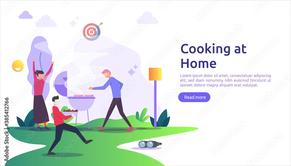 cooks in the kitchen together concept. vector illustration template for web landing page, banner, presentation, social, poster, ad, promotion or print media cooks in the kitchen together concept. vector illustration template for web landing page, banner, presentation, social, poster, ad, promotion or print media