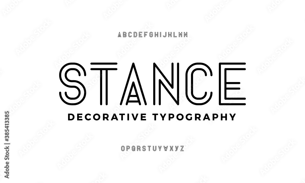Creative design font alphabet. Decorative typeface vector illustration.