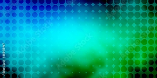 Light Blue  Green vector background with circles. Illustration with set of shining colorful abstract spheres. Pattern for wallpapers  curtains.
