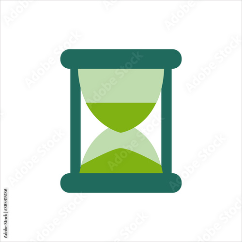 flat design sandglass icon. time vector concept.