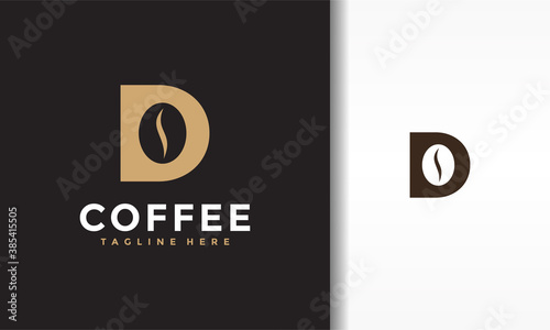 letter D coffee bean logo