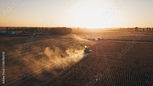 Harvest Sunset from Drone