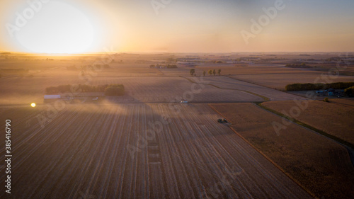 Harvest Sunset from Drone