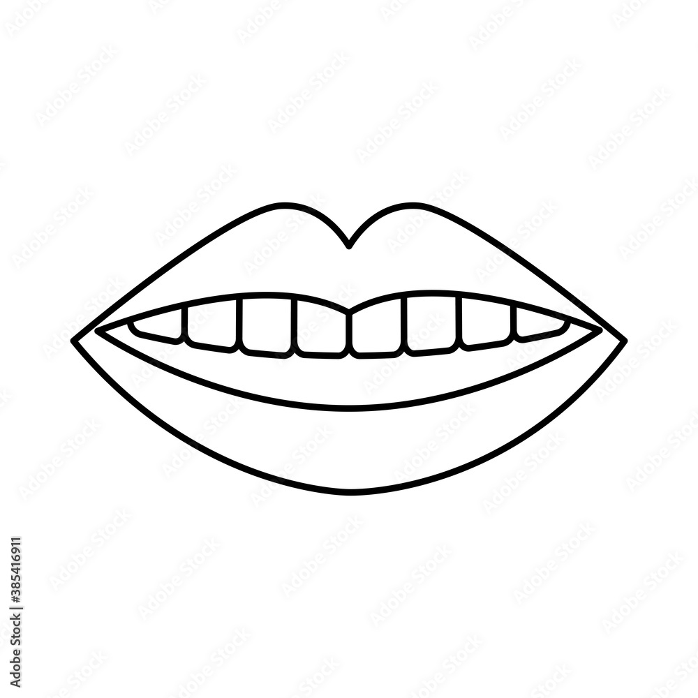 woman mouth and lips line style woman mouth and lips line style