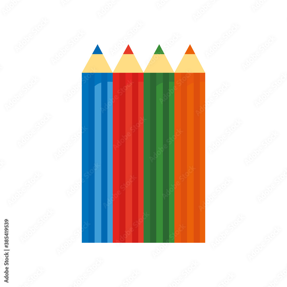 pencils colors school supplies flat style icon pencils colors school supplies flat style icon