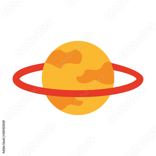 saturn sphere planet flat style icon