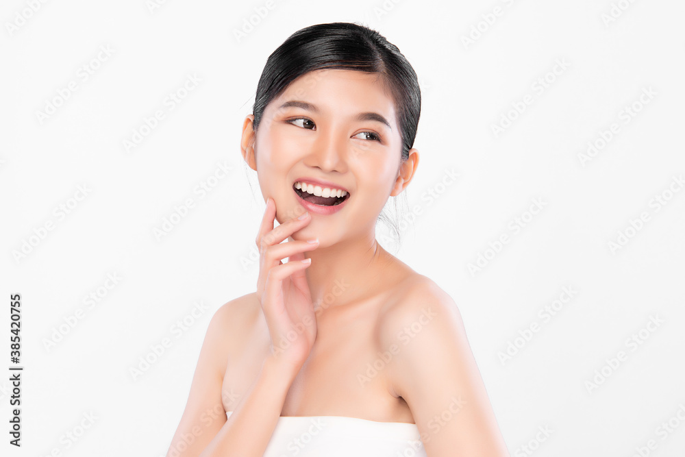 Beautiful young asian woman with clean fresh skin on white background, Face care, Facial treatment, Cosmetology, beauty and spa, Asian women portrait Beautiful young asian woman with clean fresh skin on white background, Face care, Facial treatment, Cosmetology, beauty and spa, Asian women portrait