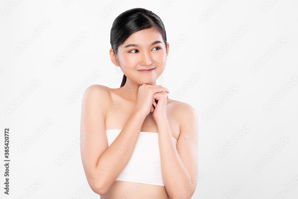 Beautiful young asian woman with clean fresh skin on white background, Face care, Facial treatment, Cosmetology, beauty and spa, Asian women portrait Beautiful young asian woman with clean fresh skin on white background, Face care, Facial treatment, Cosmetology, beauty and spa, Asian women portrait