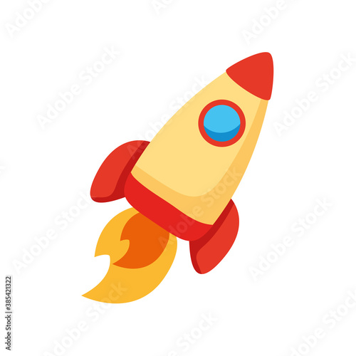 rocket launcher spaceship flat style icon