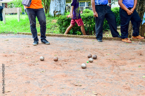 Petanque athletes are competing as exercise for staying healthy. photo