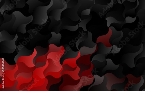 Dark Green, Red vector background with abstract lines.