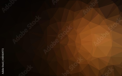 Dark Orange vector blurry triangle pattern.