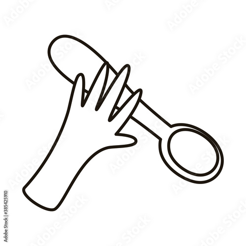 hand with spoon cutlery icon