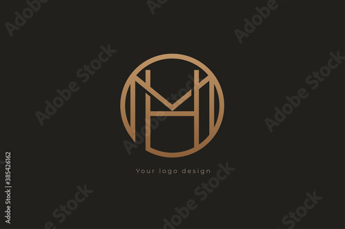 Abstract initial letter H and M logo, usable for branding and business logos, Flat Logo Design Template, vector illustration photo
