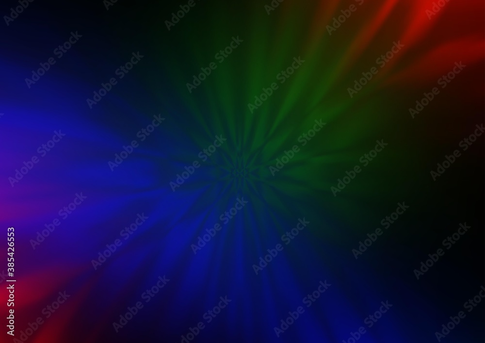 Dark Multicolor, Rainbow vector blurred and colored background.