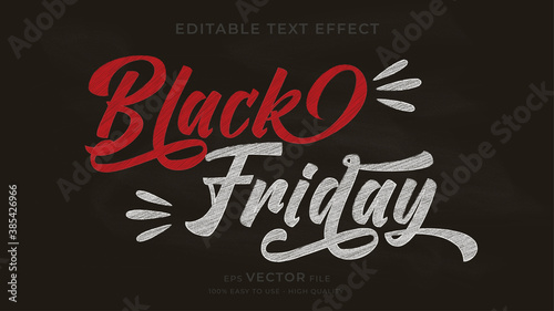 black friday typography chalkboard premium editable text effect