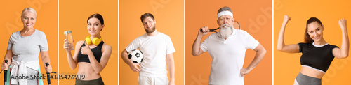 Collage with different spor...