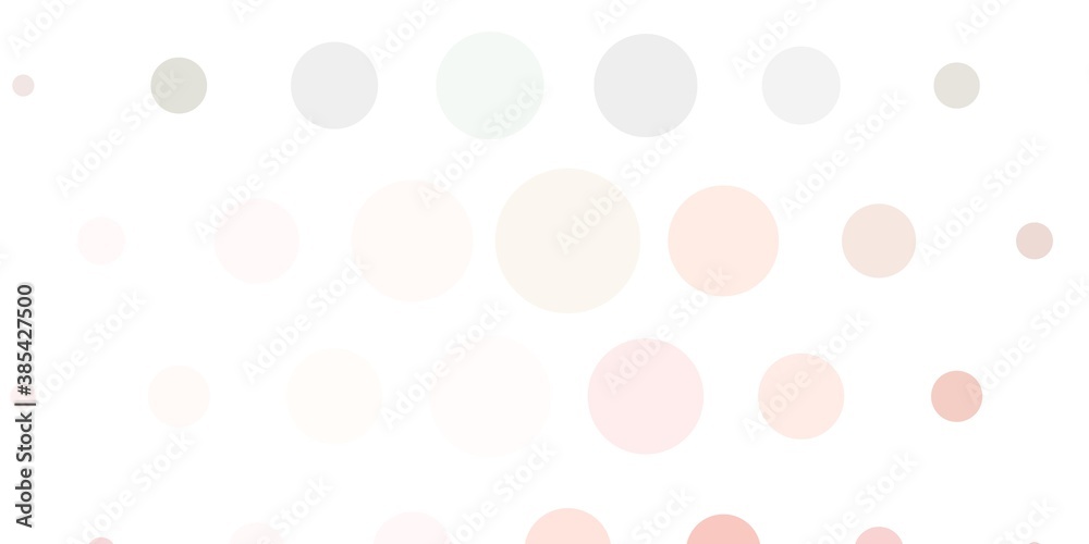 Light Pink, Green vector backdrop with dots. Abstract decorative design in gradient style with bubbles. Design for posters, banners.