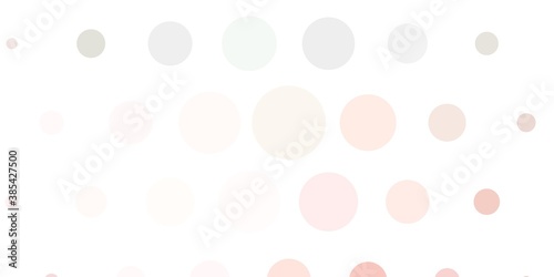 Light Pink, Green vector backdrop with dots. Abstract decorative design in gradient style with bubbles. Design for posters, banners.