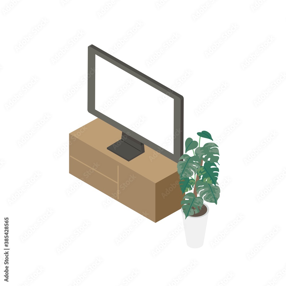 テレビと観葉植物のイラスト アイソメトリック構図 Stock Vector Adobe Stock テレビと観葉植物のイラスト アイソメトリック構図 Stock Vector Adobe Stock