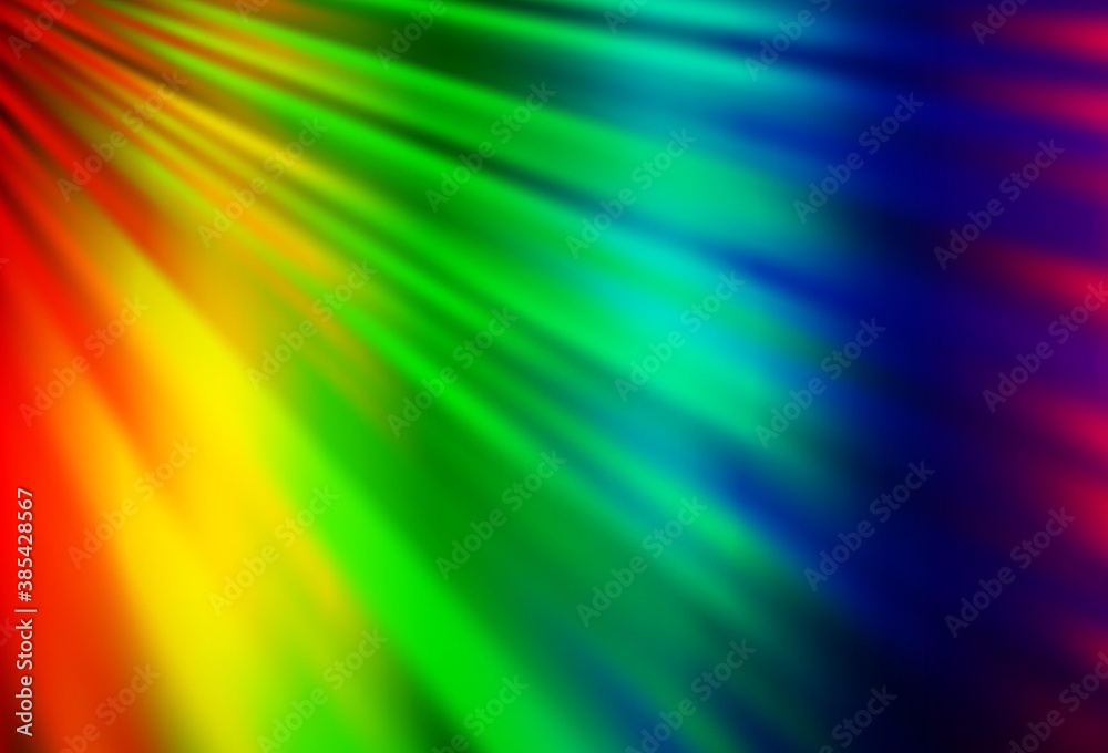 Obraz premium Light Multicolor, Rainbow vector backdrop with long lines.