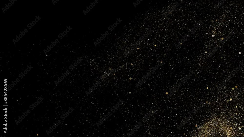 4K Flight of gold bokeh particles. Magical shimmering light. Merry Christmas golden intro template. New year 2021 4K Flight of gold bokeh particles. Magical shimmering light. Merry Christmas golden intro template. New year 2021