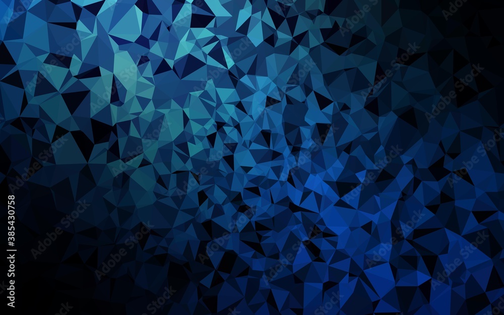 Obraz premium Dark BLUE vector triangle mosaic cover.