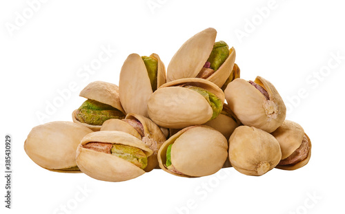 heap of pistachios with clipping path