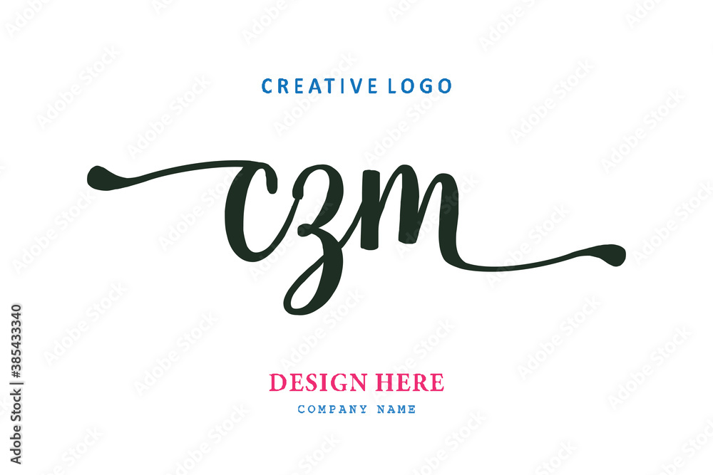 simple CZM lettering logo is easy to understand, simple and authoritative