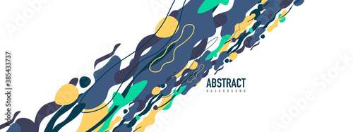 Trendy liquid style shapes abstract design  dynamic vector background for placards  brochures  posters  web landing pages  covers or banners
